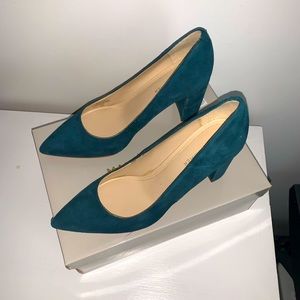 Marc Fisher Teal Suede Heels